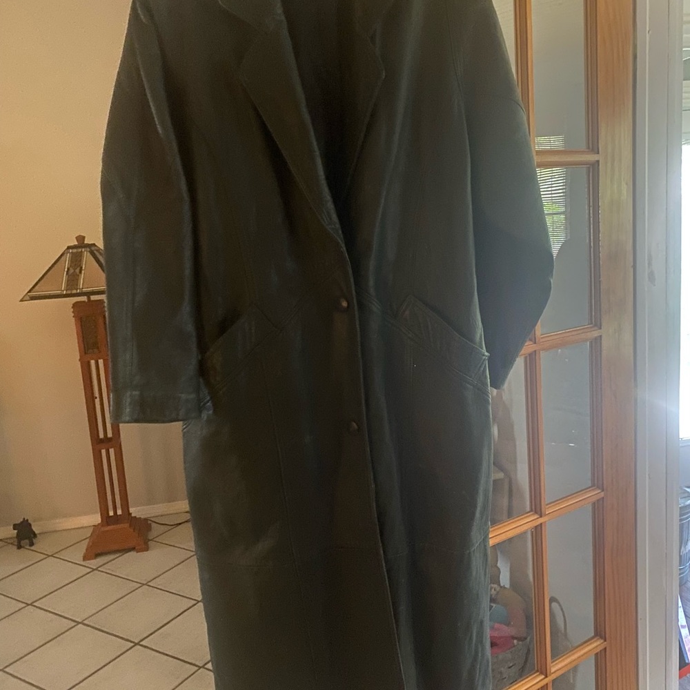 Size medium Preswick and Moore Hunter green leather jacket